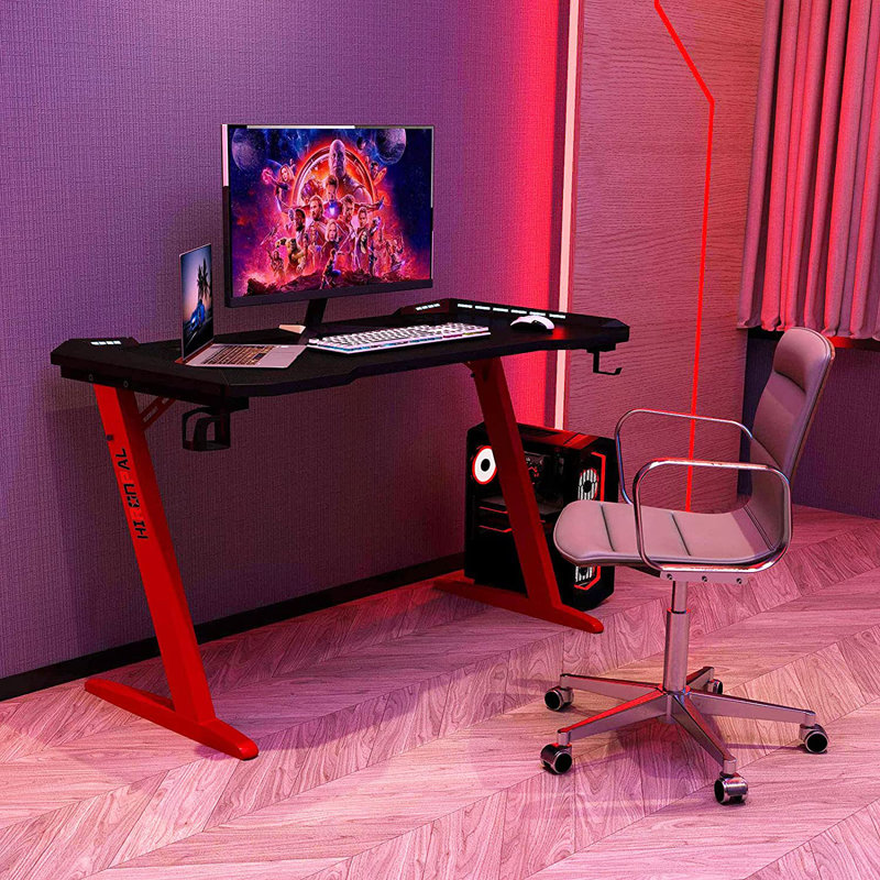 Metal Base Computer Desk, Red