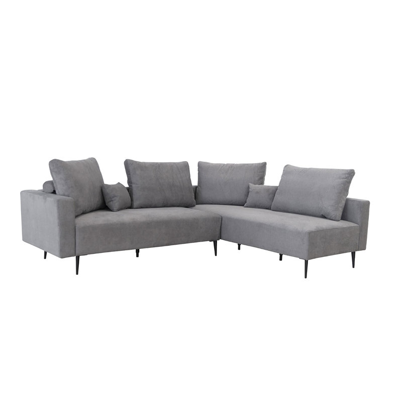 Regina Sectional, Gray Polyester Blend