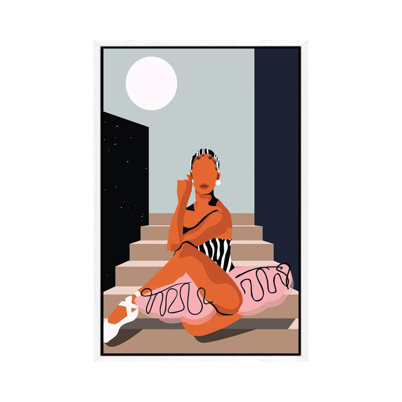 Ballet Noir - Print on Canvas, White Framed, 101.6 cm H x 66.04 cm W