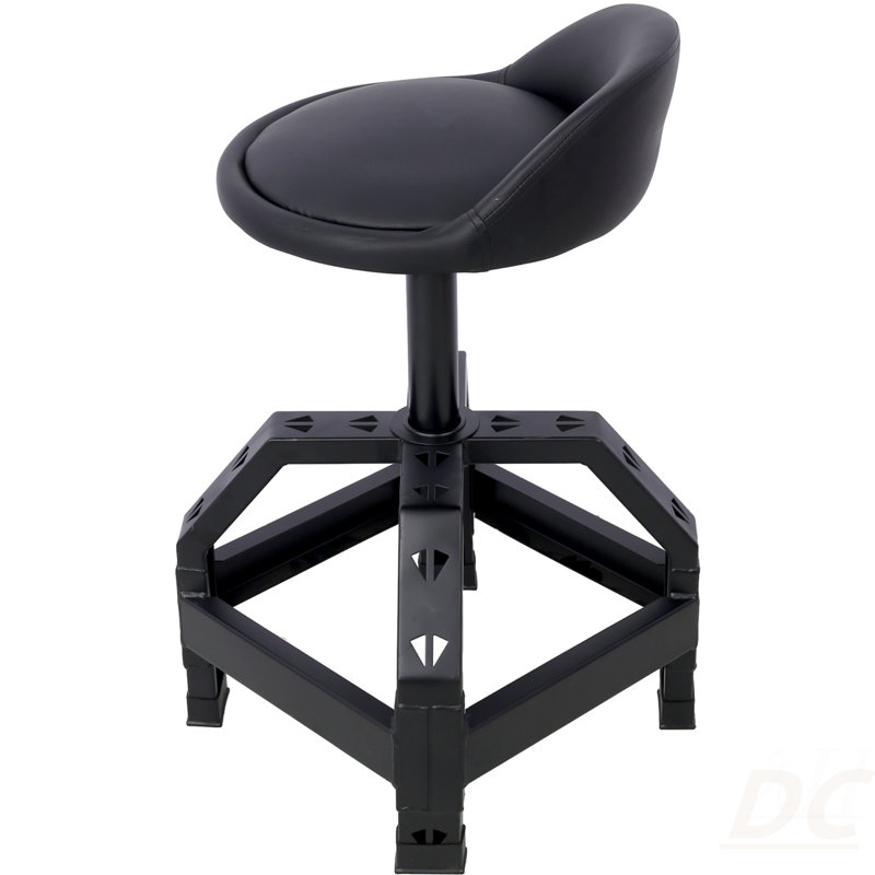 Tabouret pivotant pneumatique à 360 degrés, siège mécanique à roulettes, tabouret mécanique robuste, noir, Noir