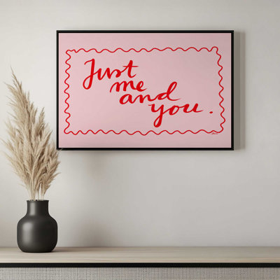 Just Me and You, reproduction d'art sur toile rose et rouge par Athenesatelier
