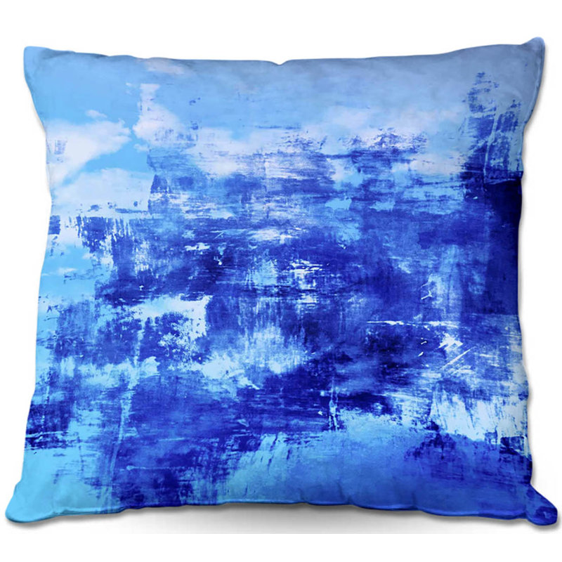 Mélange de polyester Coussin décoratif, 18 po x 18 po, Bleu foncé/bleu pâle