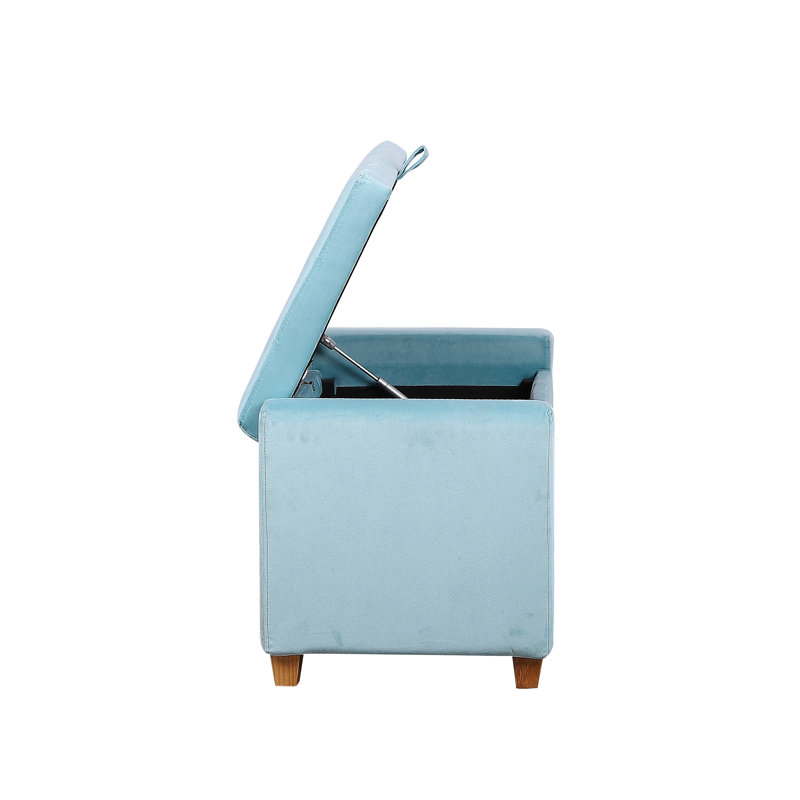 Aguilar Upholstered Storage Bench, Blue