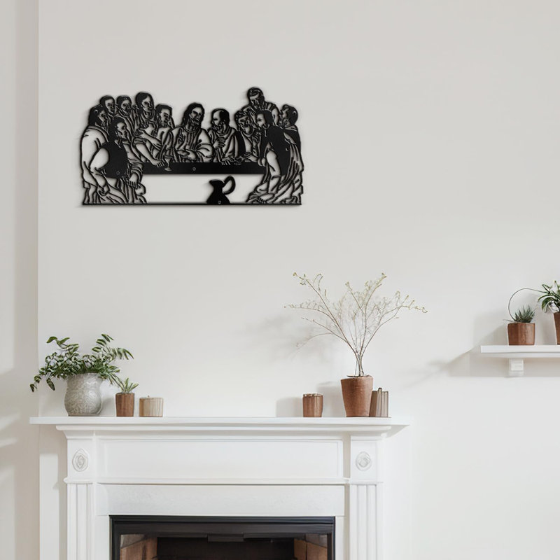 Décoration murale en métal, Noir, H 24 po x l 36 po x P 0,05 po