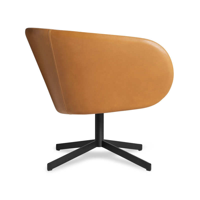 Close Encounter Swivel Barrel Chair, Canyon Genuine Leather