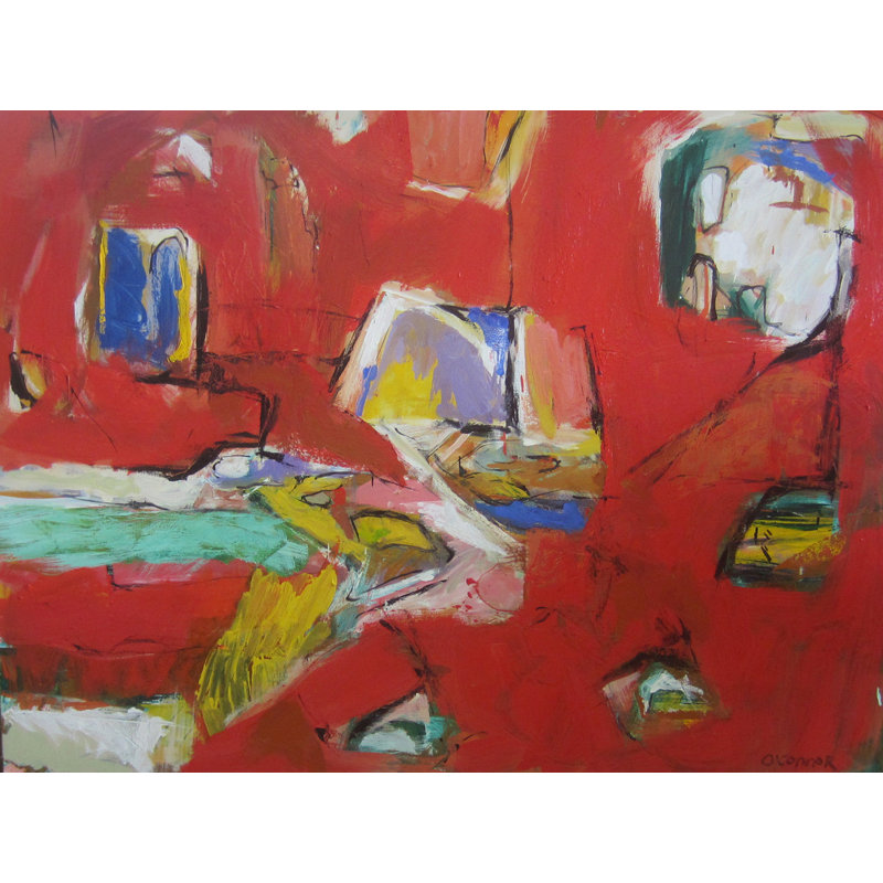 «SonGBIRDS» par William O'connor - Peinture, Papier avec cadre noir, 24" H x 30" W
