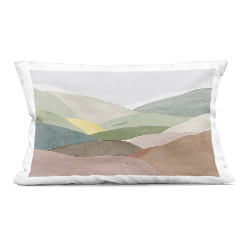 Coussin décoratif imprimé Soft Rolling Hills par Ian C., Paysage 1