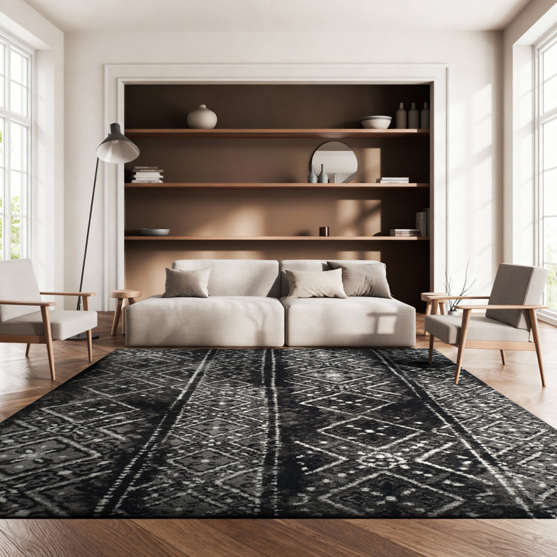 Tapis géométrique Aliesa Performance, Rectangle 8 pi x 10 pi