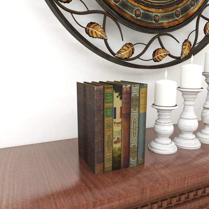 6 Piece Wood Book Box Set