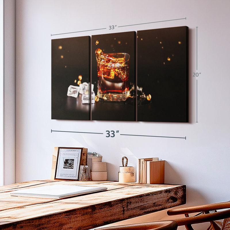 " Cold Whiskey Drink ", 20" H x 33" W x 1.25" D