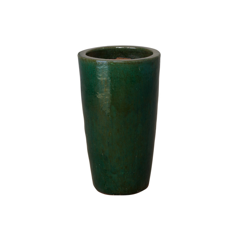 Pot de fleurs en céramique, Vert, H 22,5 po x l 13 po x P 13 po