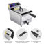 Electric Deep Countertop Fryer Stainless Steel with Timer and Drain