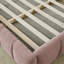 Structure de lit tapissier très grand californien avec tissu épais, lit plateforme grand format en chenille avec tête de lit et structure solide. Aucun sommier tapissier requis - rose (90,5 po x 80,5 po x 31 po)-984167607