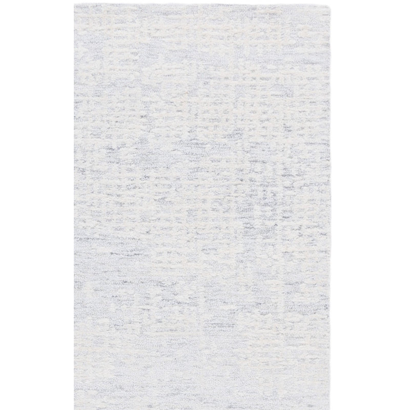 Ebony Hand Tufted Wool;Cotton No Pattern Rug, Square 6'