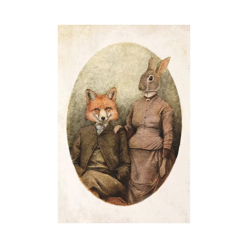 «The Foxes II» par Mike Koubou, impression sur toile tendue, H 12 po x l 8 po x P 0,75 po