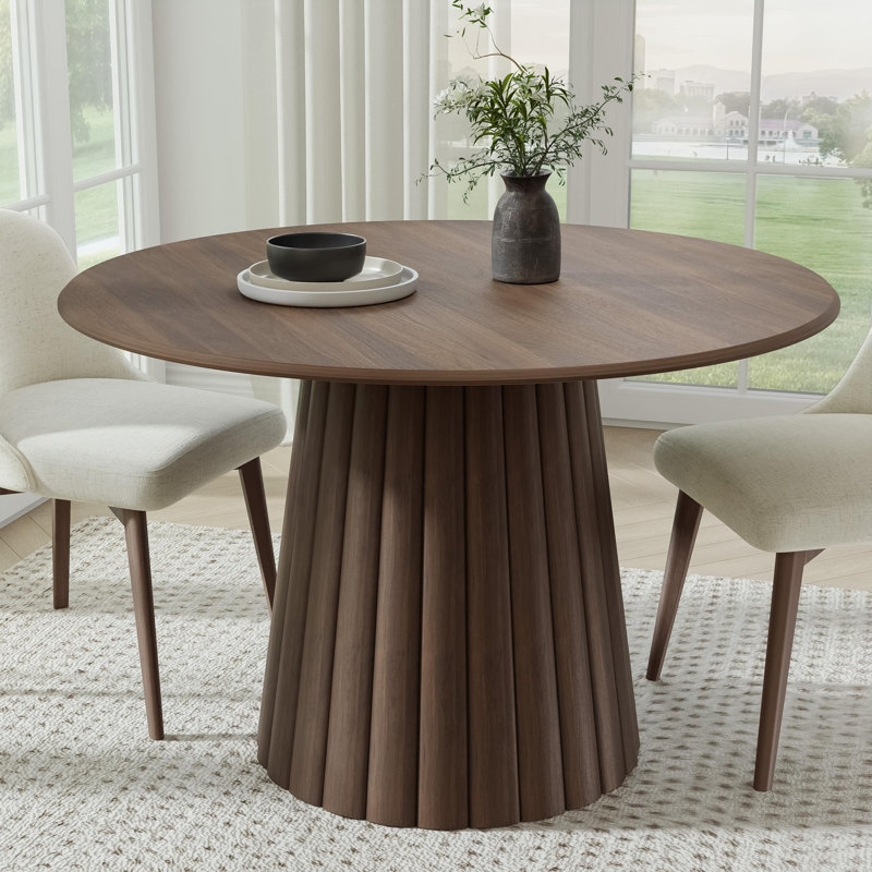 Table de salle à manger en bois massif, Noyer, H 30 po x L 46 po x l 46 po