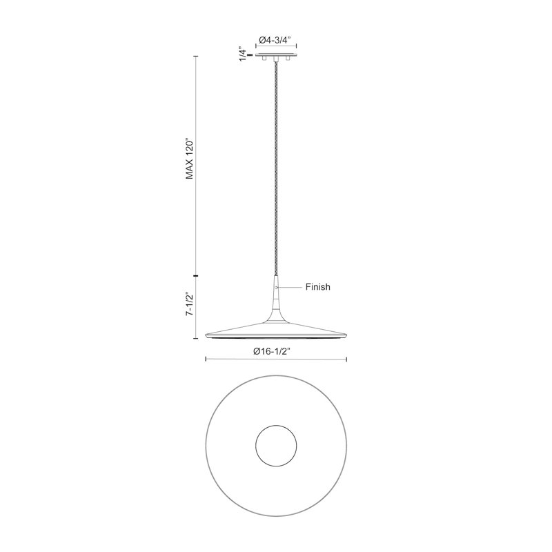 1 - Light LED Pendant, White