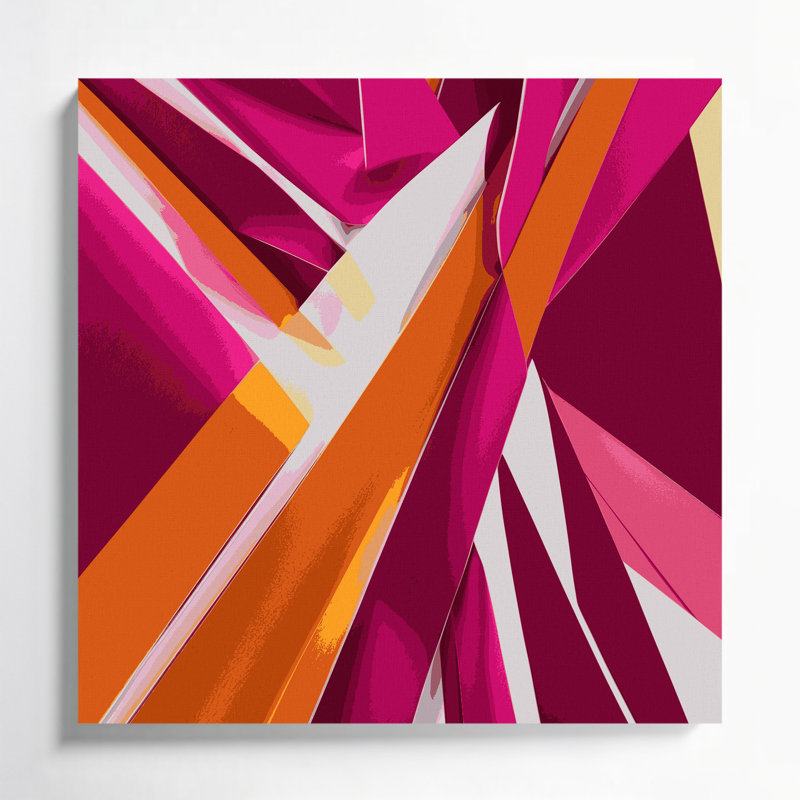 Abstrait, formes, 75, art sur toile rouge, H 32 po x l 32 po
