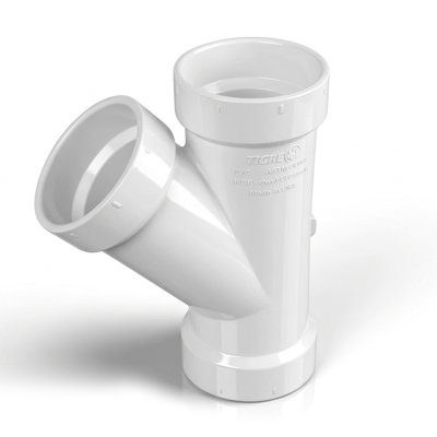 4 in. PVC DWV Wye Hub, White PVC Drain, Waste & Vent Fitting, (5 Pack)