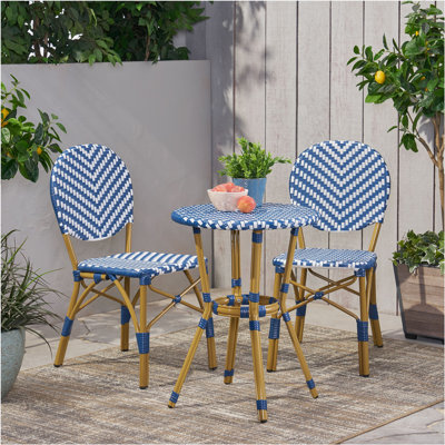 Ollegard 2 - Person Wicker Patio Dining Set with Round Table