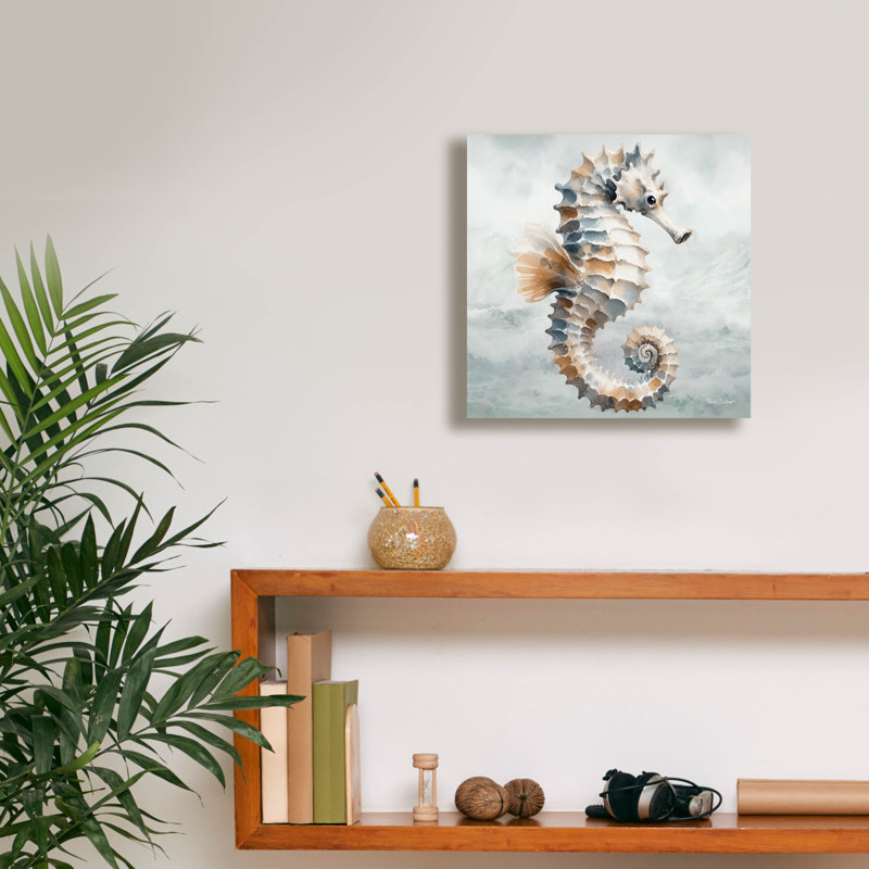  «Cape Cod Seahorse» par Nicole DeCamp, art mural sur toile, 12 po x 12 po, H 12 po x l 12 po