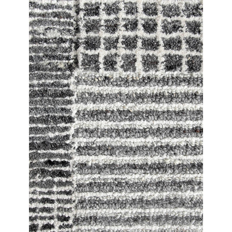 Tapis rectangulaire gris / noir / ivoire Zahi, Rectangle 12 pi x 15 pi