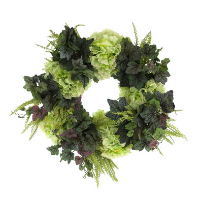 Handcrafted Faux Begonia Polysilk 26'' Wreath