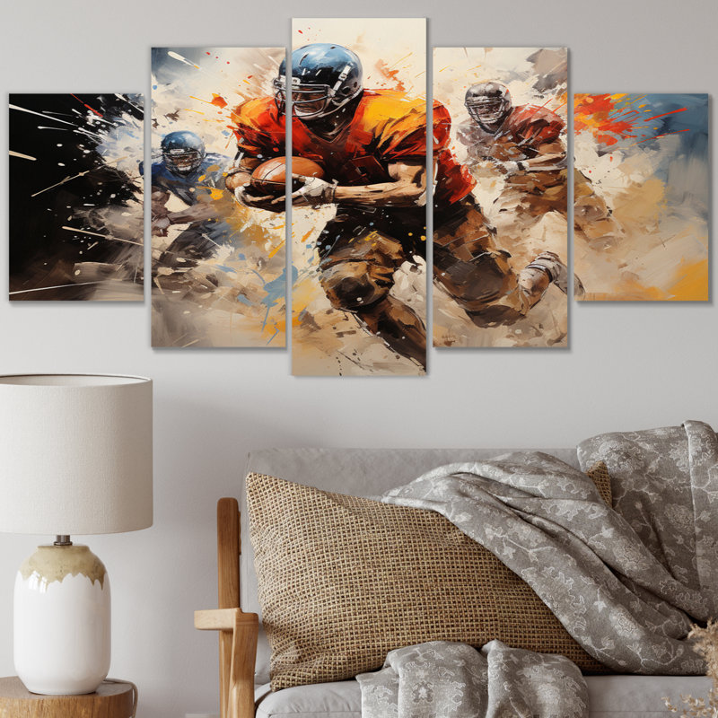 Football Gridiron Symphony II - impression sur toile de sport - 5 panneaux
