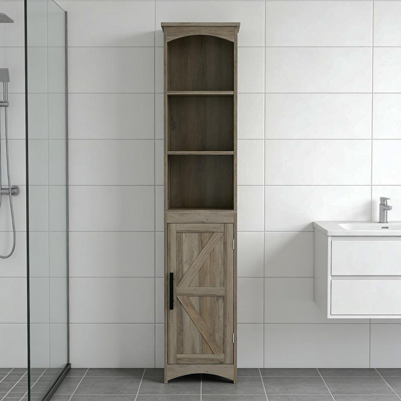 Narrow Cabinet,Tall Slim Bathroom Storage Cabinet, Gray