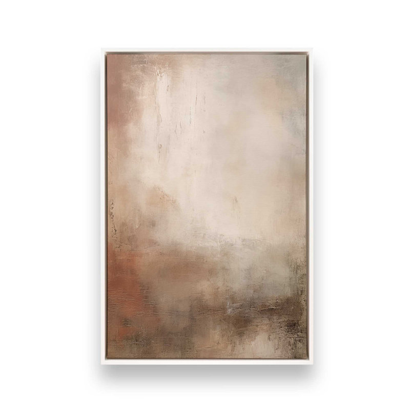 «Russet Mist D dépliant», reproduction sur toile dans un cadre en chrome poli, Cadre flottant blanc opaque