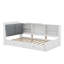 Lit plateforme en bois avec tête de lit, tablettes et tiroirs-114344436
