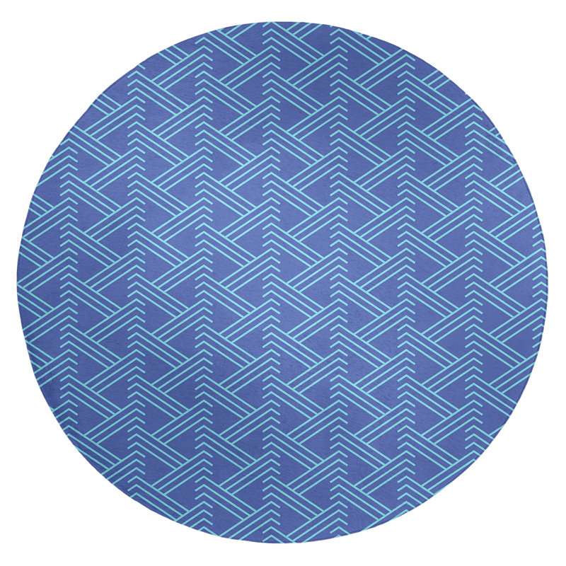 Chenille Geometric Indoor Rug, Round 5'