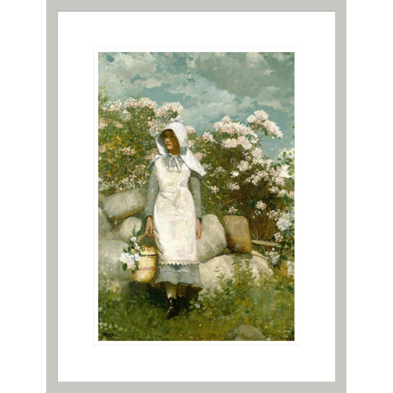 «Girl and Laurel» par Winslow Homer, impression giclée encadrée, 21,75 po H x 16,62 po L
