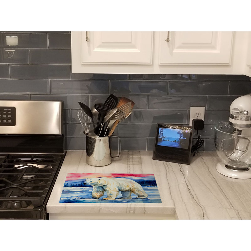 Polar Bear Glass Cutting Board Large