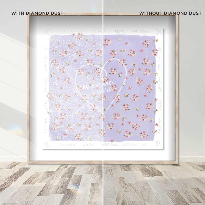 Lilac Spring Fashion Print by Oliver Gal, 17.5"H x 17.5"W, Natural Oak Shadowbox