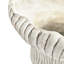 Jardinière décorative de 9,3 x 9 x 8,7 po en sable et ciment corail, aspect beige texturé, style strié vertical pour les plantes grasses présentant une couleur intérieure patinée, texture d'herbes