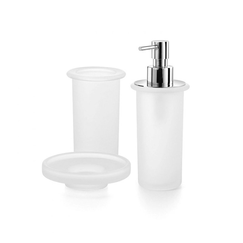 Saon Bathroom Accessory Set, Frosted Glass