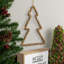 Lighted Jute Wrapped Pine Tree Silhouette Hanging Christmas Decoration - 14"