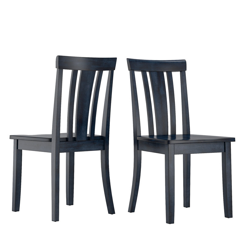 Chaise d'appoint en bois massif H 17,15 po Plympton, Denim antique