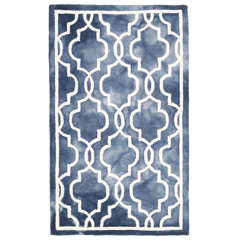 Deschamps Hand Tufted Wool Geometric Rug, Rectangle 3' x 5'