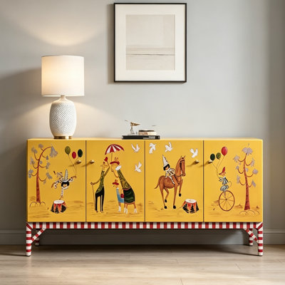 Artistic Painted Home Sideboard