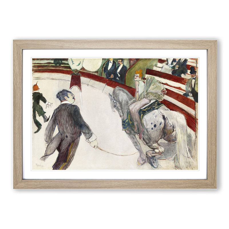 The Cirque Fernando by Henri de Toulouse-Lautrec - Picture Frame Painting, 36cm H x 48cm W x 2cm D, Oak Framed