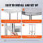 Table de travail en acier inoxydable, table de préparation commerciale de 24 x 24 x 30 pouces avec 4 roues, roulettes, table de travail robuste à 3 côtés avec dosseret, table de travail en métal pour restaurant-122839370