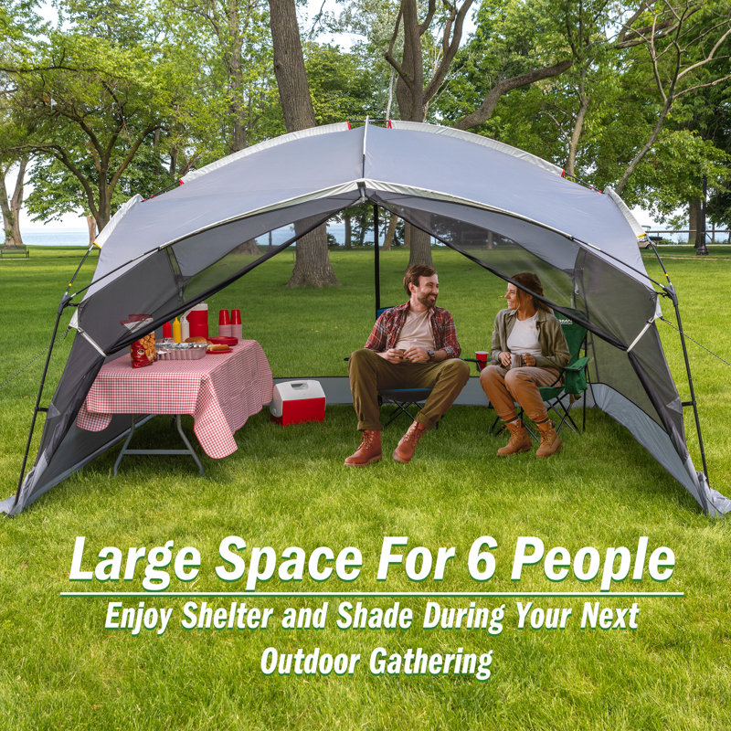 Gray 12x10 Pop-Up Camping Canopy Tent with Carry Bag