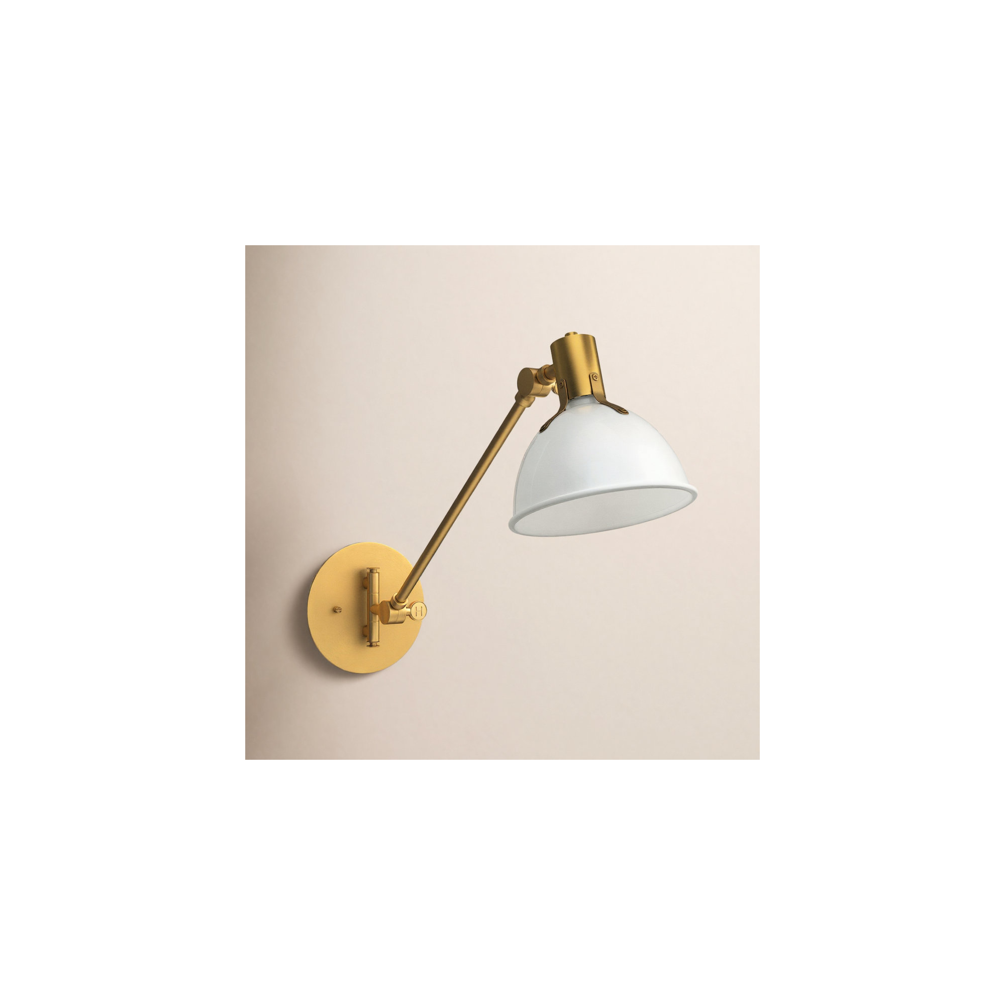 Mildura Single Light Steel Dimmable Swing Arm Sconce, Polished White
