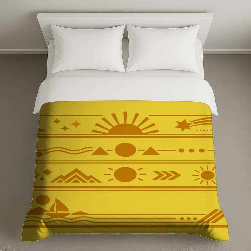 Housses de couette géométriques Sun Moon, Queen