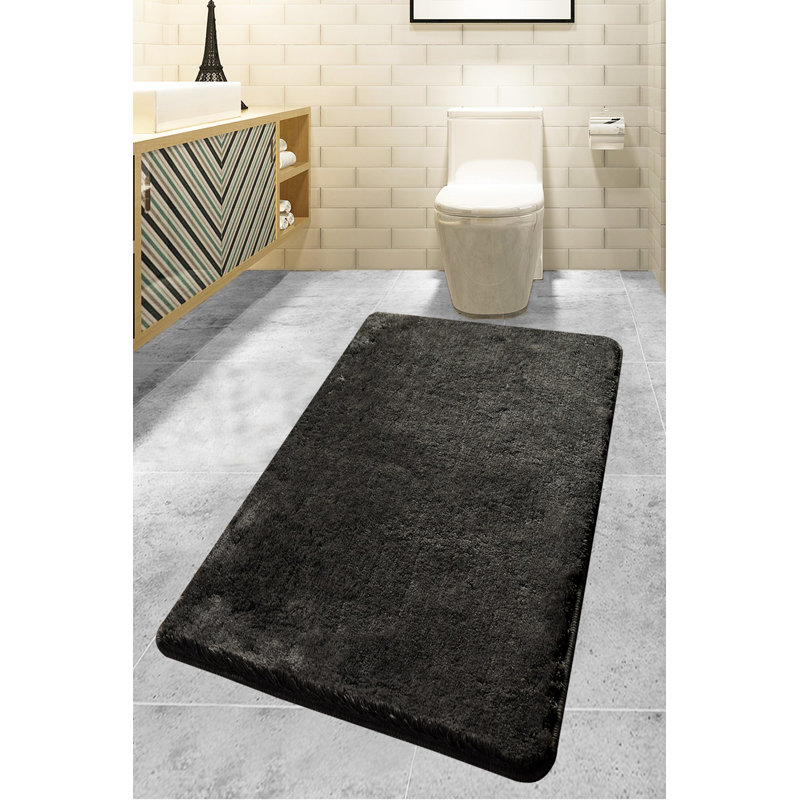 Donham Rectangle Bath Mat, 3cm H x 80cm W x 140cm L, Cherry