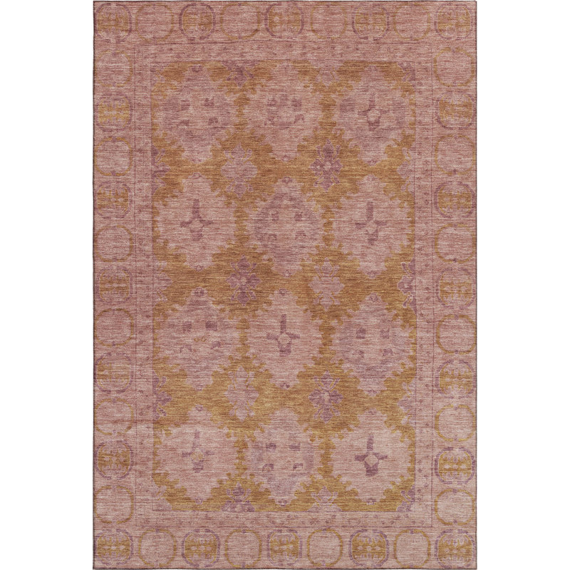 Premium Machine Washable Lubbers AMF1760 Border Rug, Rectangle 8' x 10'