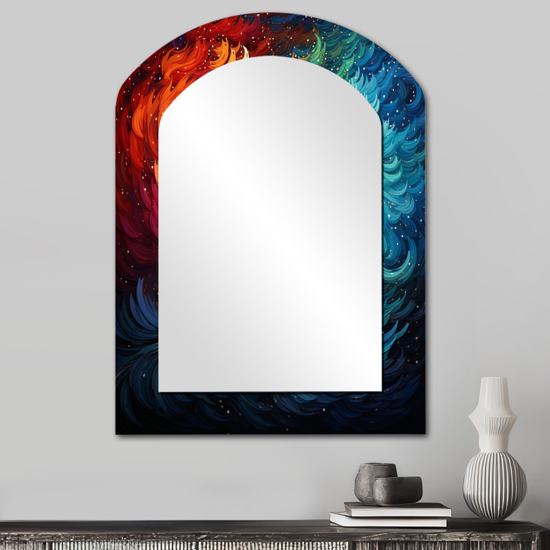 Miroir mural multicolore, 34 po x 25 po