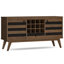 Buffet Mid-Century à 3 portes avec rangement pour bouteilles de vin et tablette ouverte Clarkson